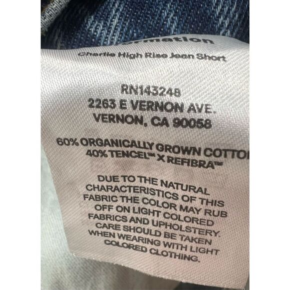 Reformation Charlie High Rise Jean Short Fauna Embroidery NWT Size 30 - Picture 5 of 6